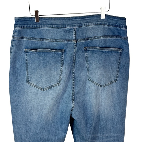 Ceros Women's Size 20 High Rise Coin Pocket Fringed Hem Distressed Denim Jeans - Picture 7 of 12